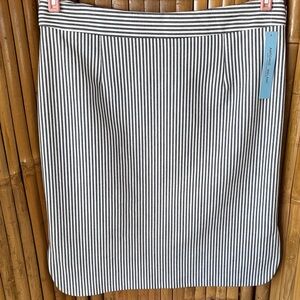 ANTONIO MELANI Gray & White Vertical Stripe Pencil Skirt NWT